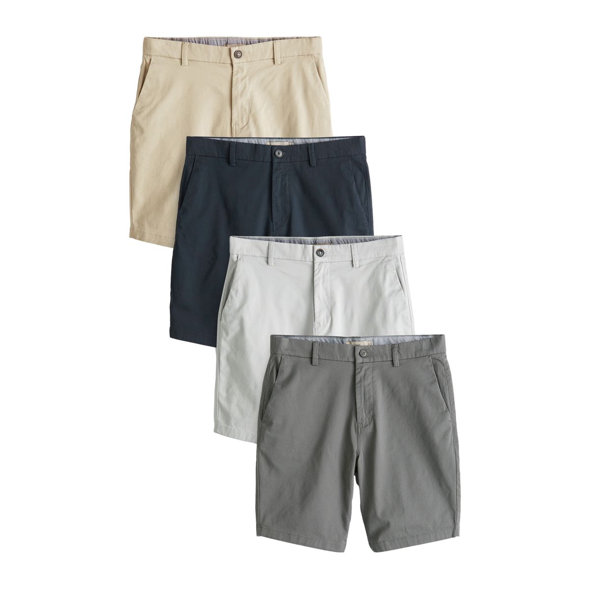 Shorts chino stretch coupe droite, lot de 4 multi-couleurs, NEXT