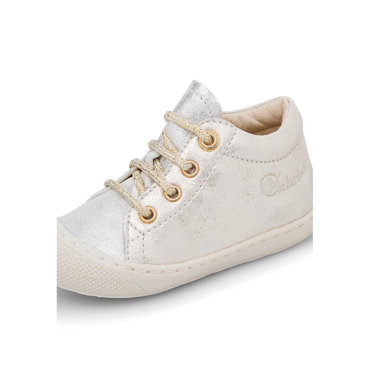 Chaussures premiers pas en cuir COCOON argent, NATURINO