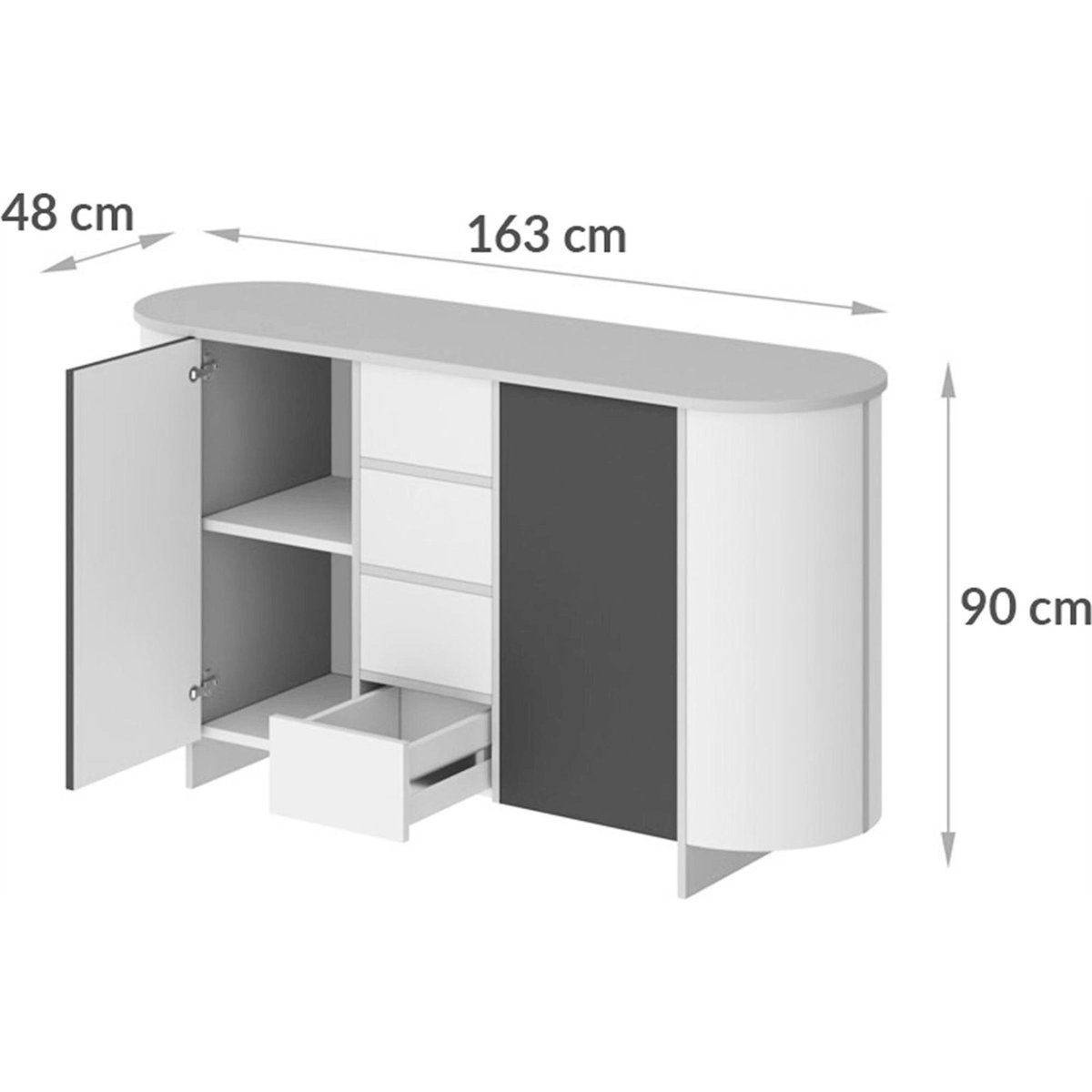 Commode 2 portes 4 tiroirs REFLICY cachemire, RECOLLECTION
