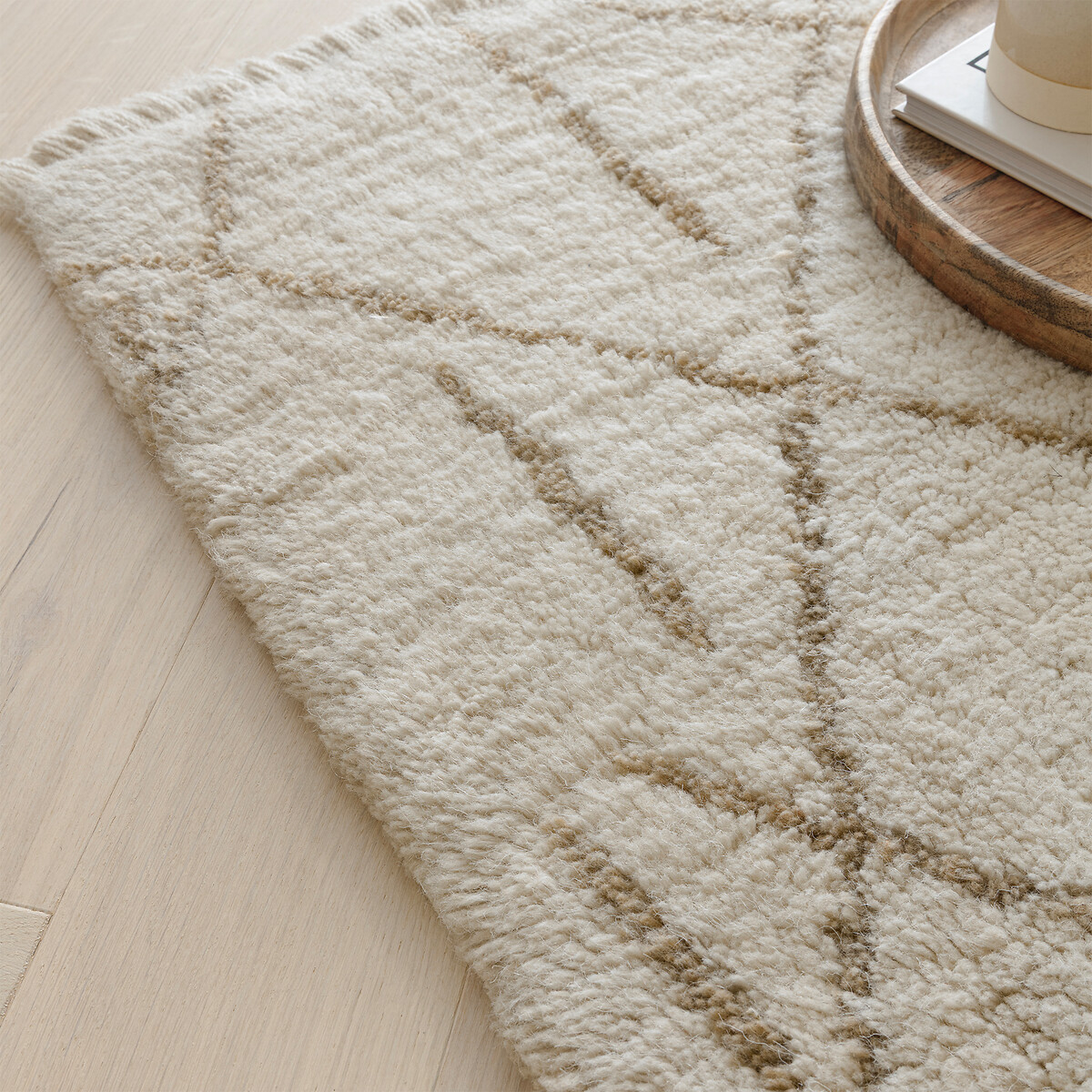 Azera Washable Berber Crosshatch Rug cream, SO'HOME