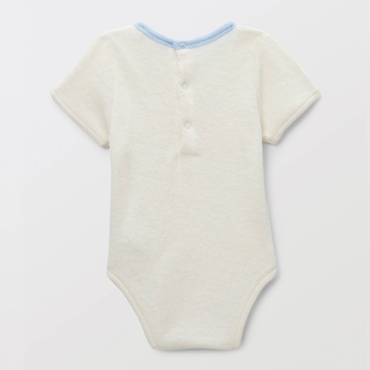 Body manches courtes en éponge en coton BIO GOTS ecru, BOUT'CHOU