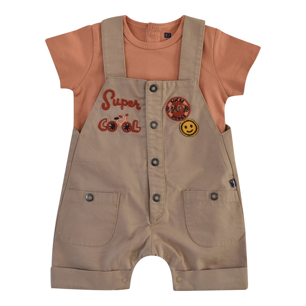 Tee shirt salopette twill ernest beige, SUCRE D'ORGE