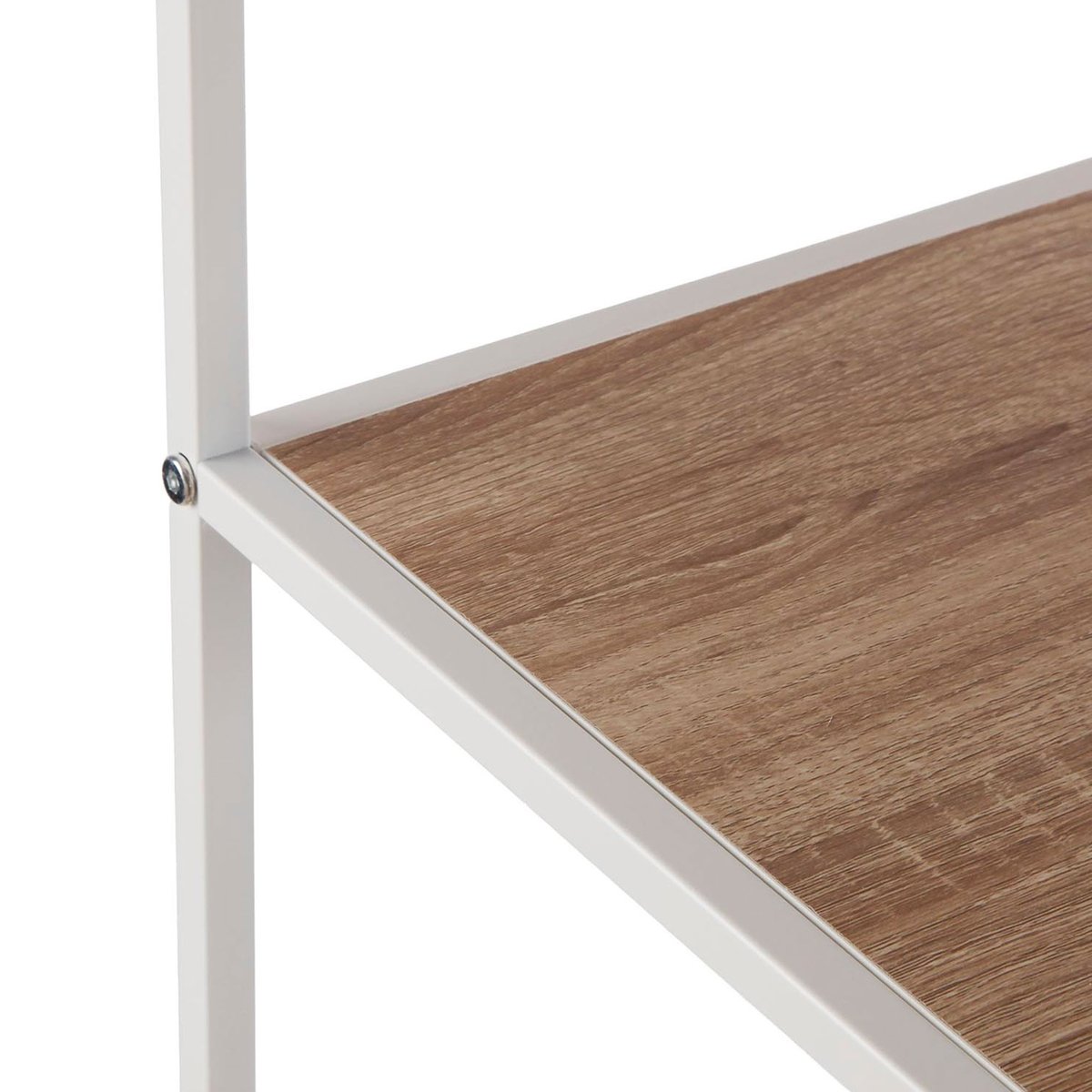 Étagère escalier métal blanc et bois 150x33x135cm blanc, VERSA