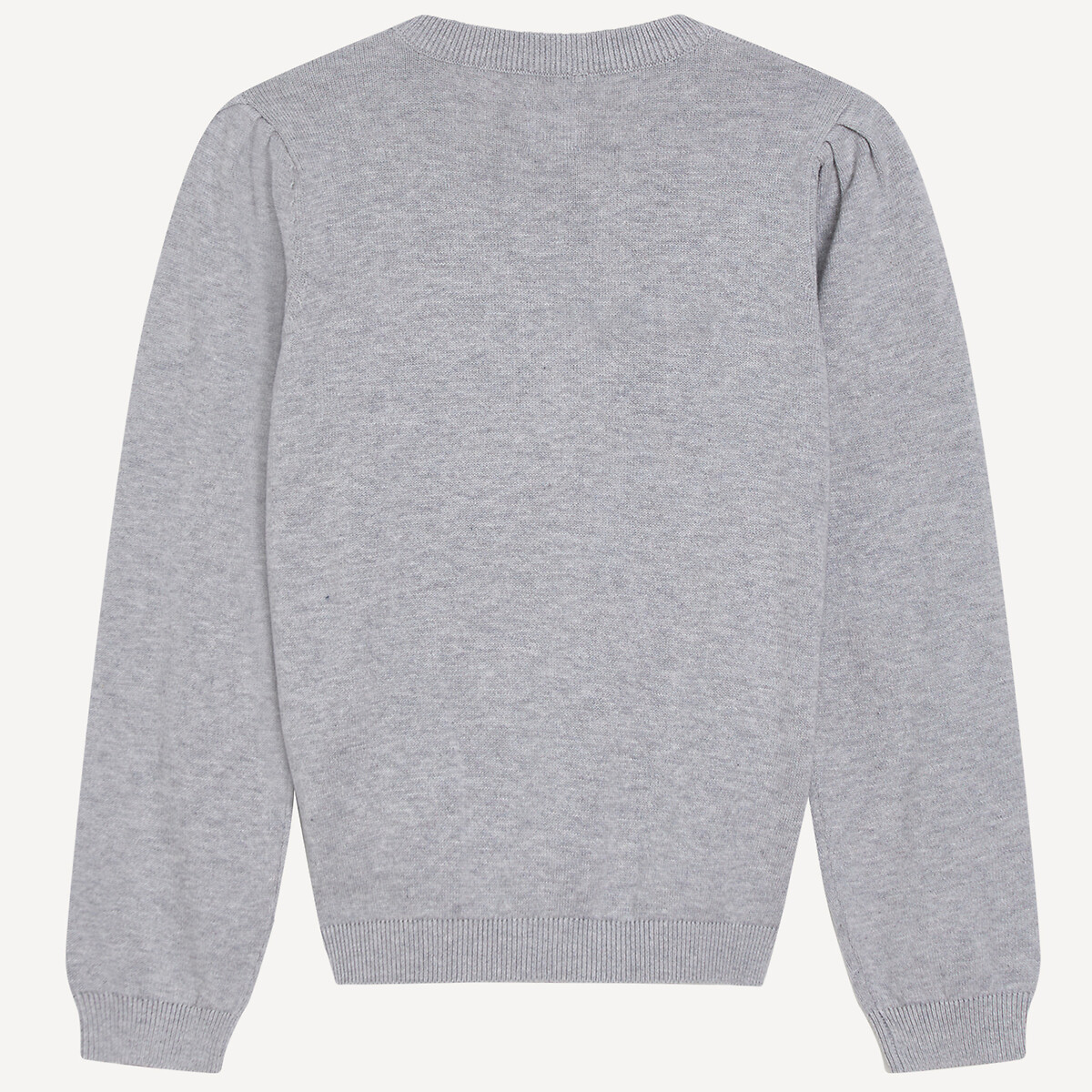 Gilet en fine maille de coton gris chiné, LA REDOUTE COLLECTIONS