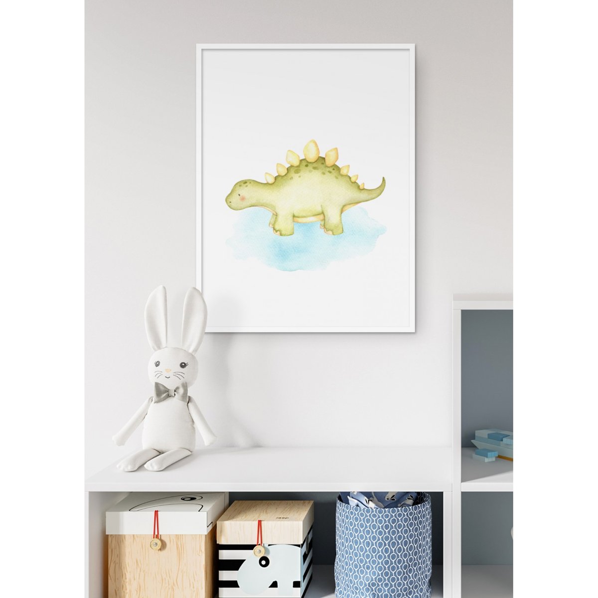 Affiche Enfant Stégosaure blanc, L'AFFICHERIE