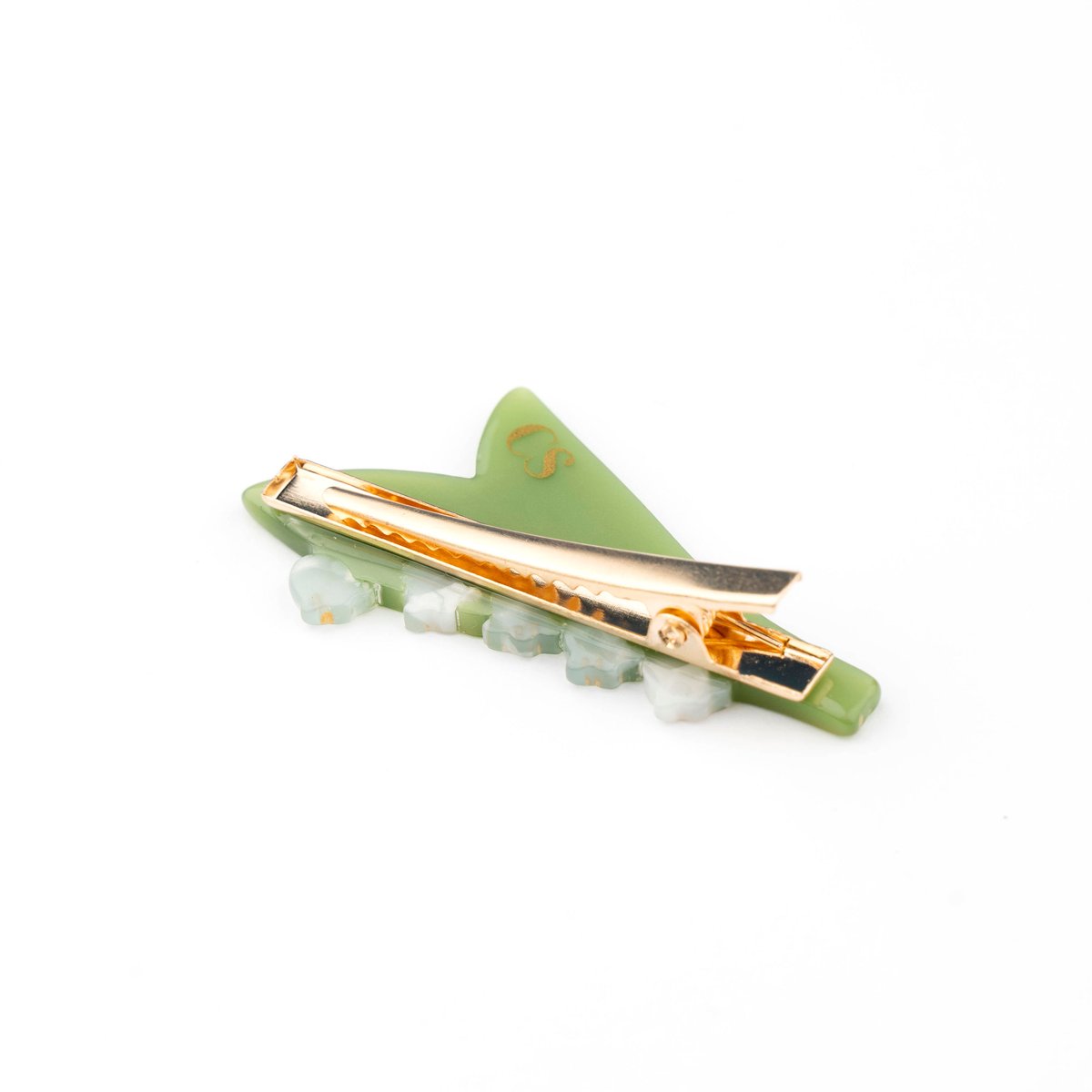 Barrette MUGUET vert et blanc, COUCOU SUZETTE
