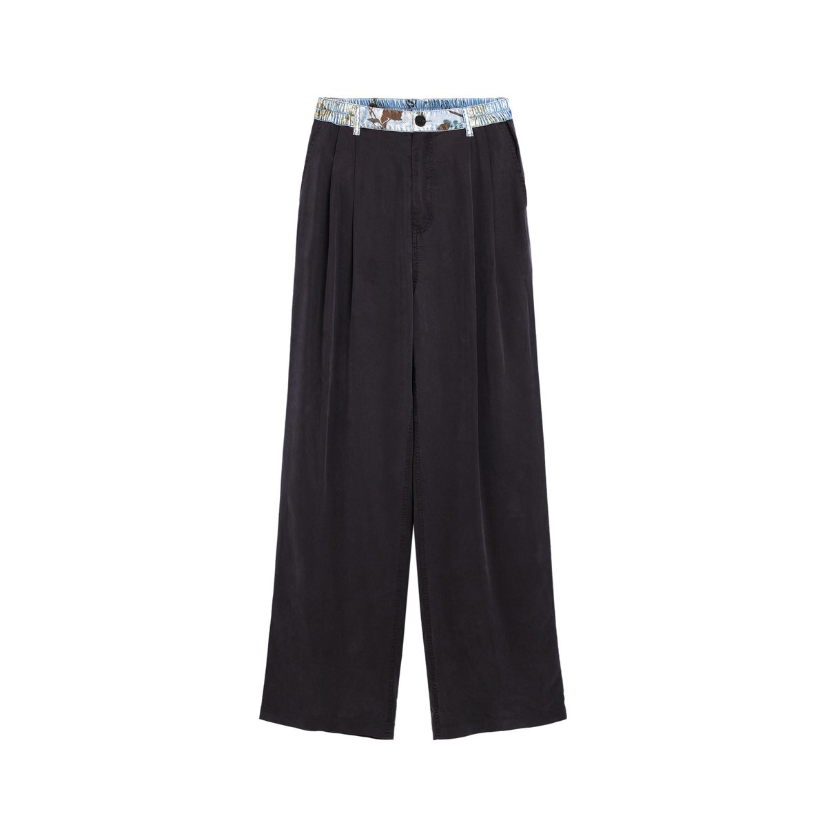 Pantalon tailleur en lyocell noir, DESIGUAL