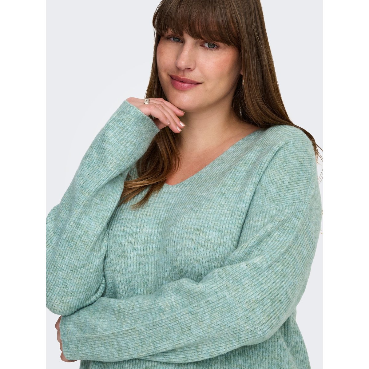 Pull En Maille blue surf, ONLY CARMAKOMA