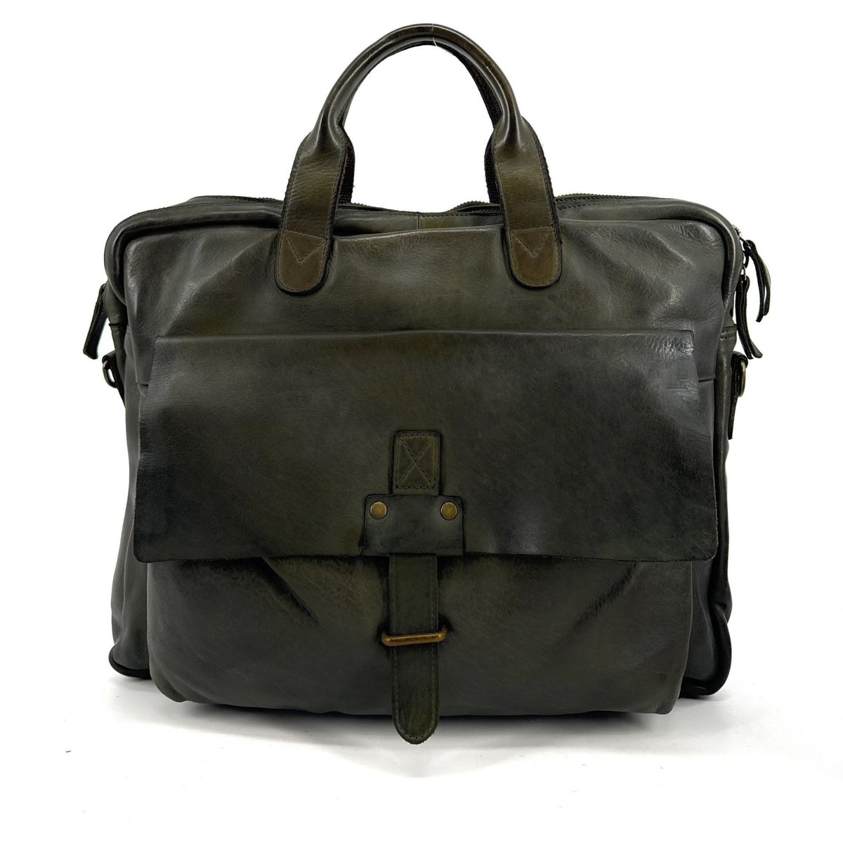 Sacoche en cuir vintage SOLO kaki, OH MY BAG