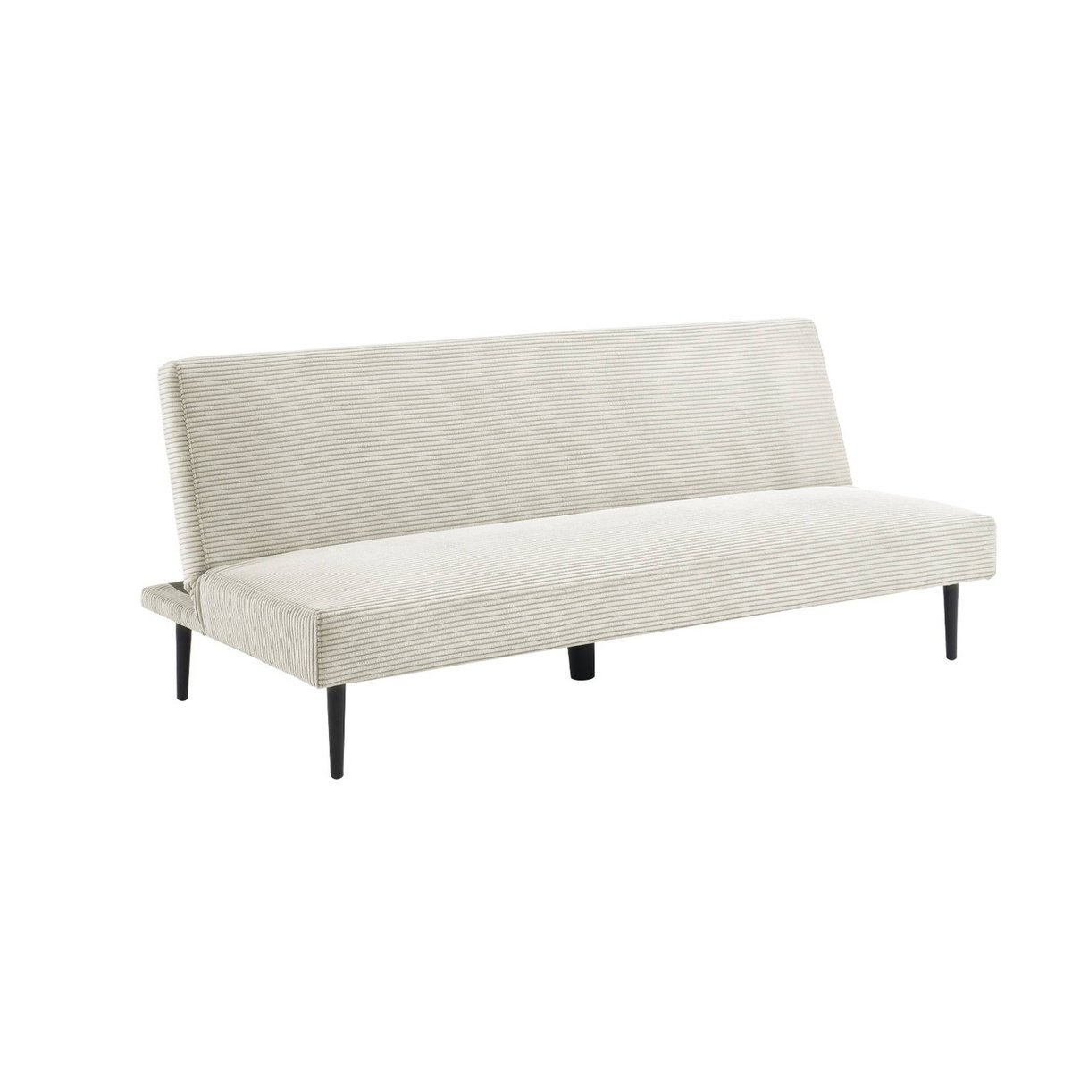 Canapé banquette convertible 3 places velours côtelé piétement métal MAX crème, SWEEEK