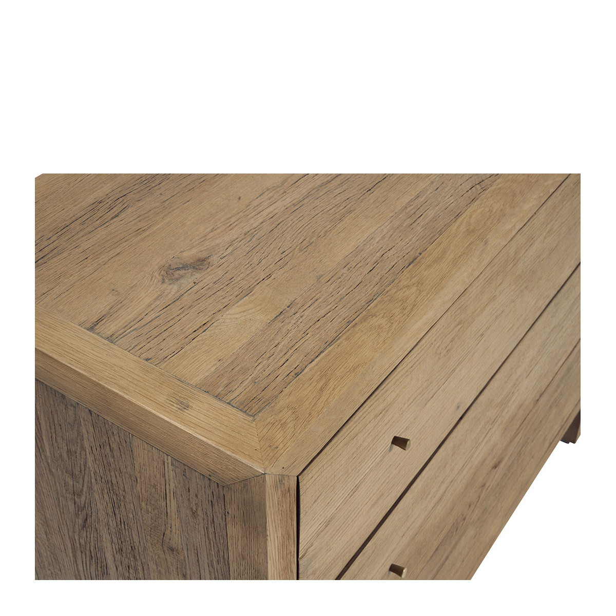 Commode chêne recyclé 100x45x83 bois clair, BLANC D’IVOIRE