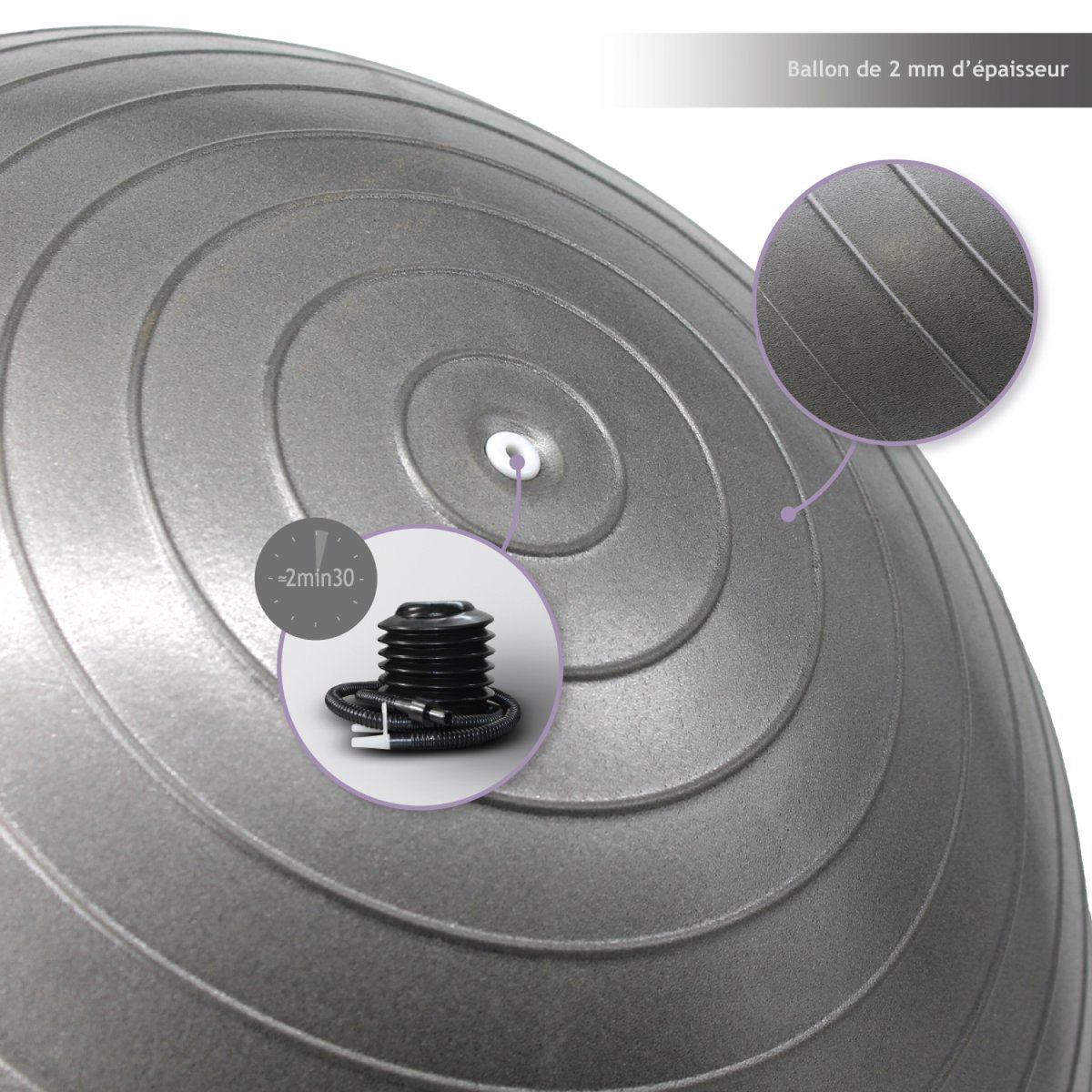 Ballon de yoga gris, VIVEZEN