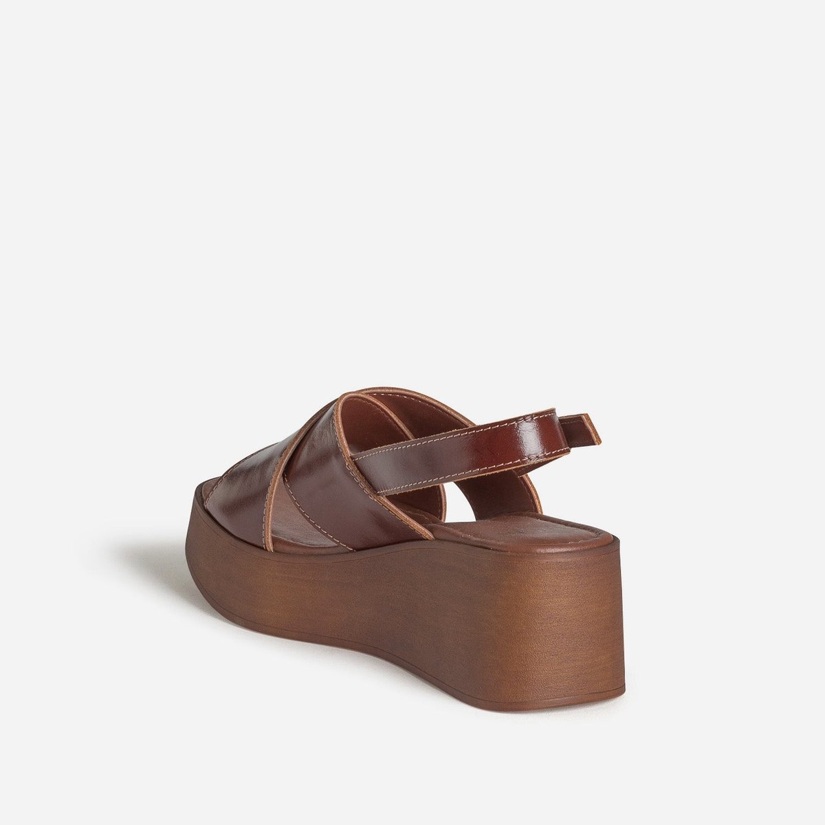 Sandale À Talon en cuir TALI. cognac, ERAM