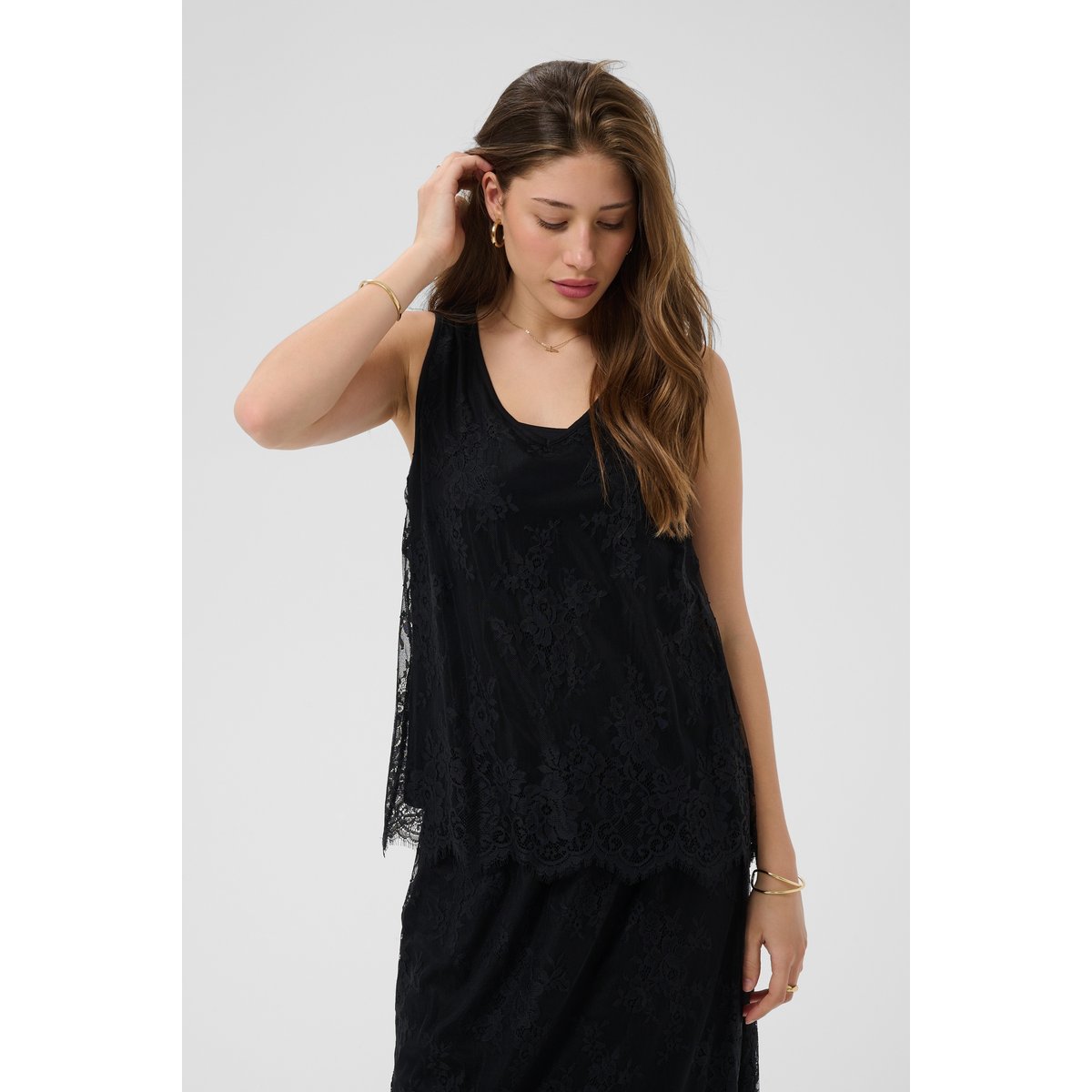 Blouse sans manches noir pitch black, CREAM