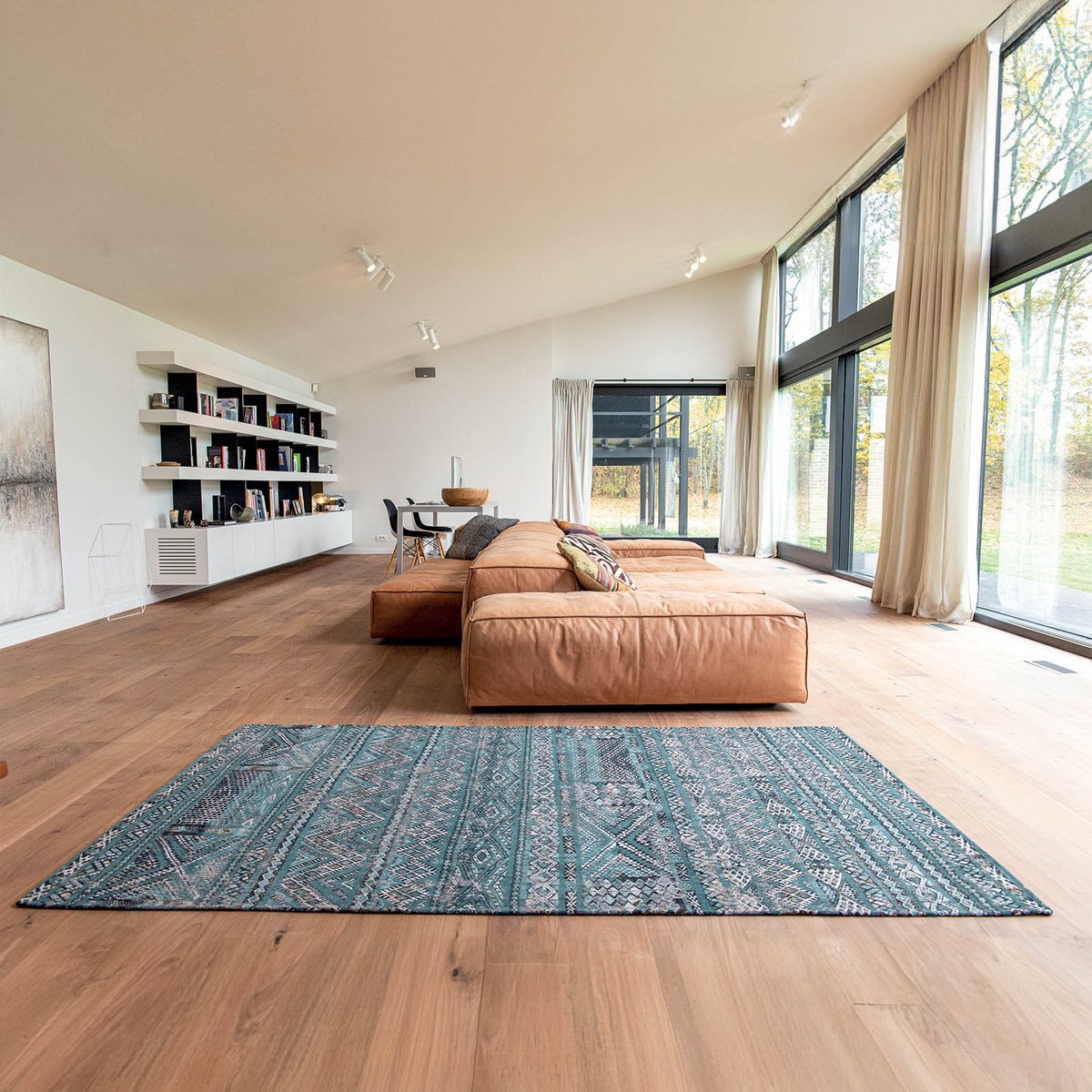 Tapis intérieur/extérieur tissé plat BLUE ANTIK bleu, NOVATREND