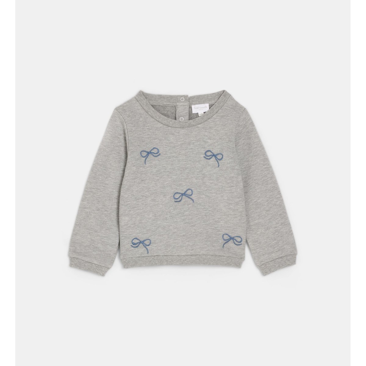 Sweat droit tachloe coton gris clair, CADET ROUSSELLE
