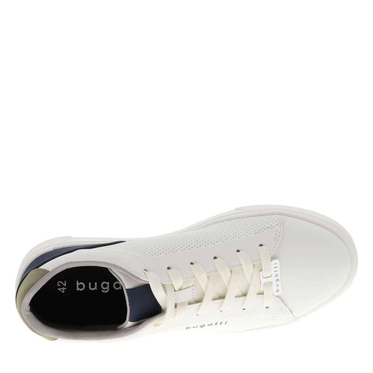 Sneakers talon plat blanc, BUGATTI