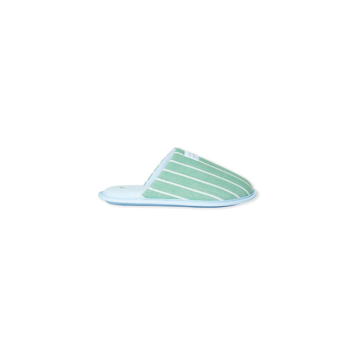 Chaussons mules en coton BENICIO vert, ETAM