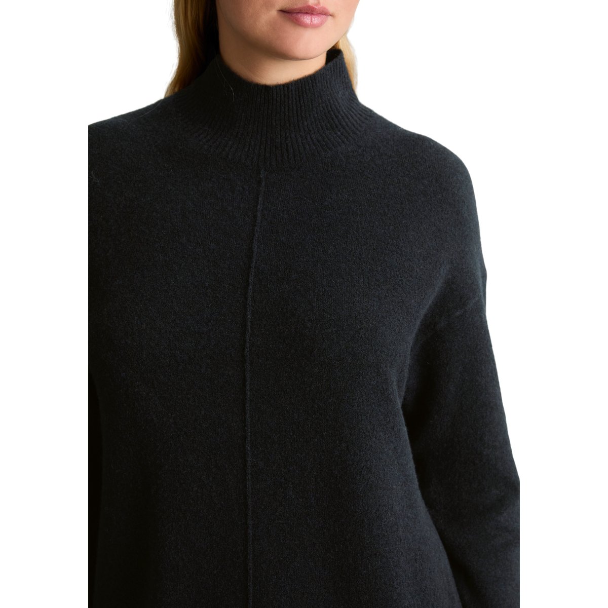 Robe en maille oversize en mélange de laine vierge douce noir, MARC O’POLO DENIM