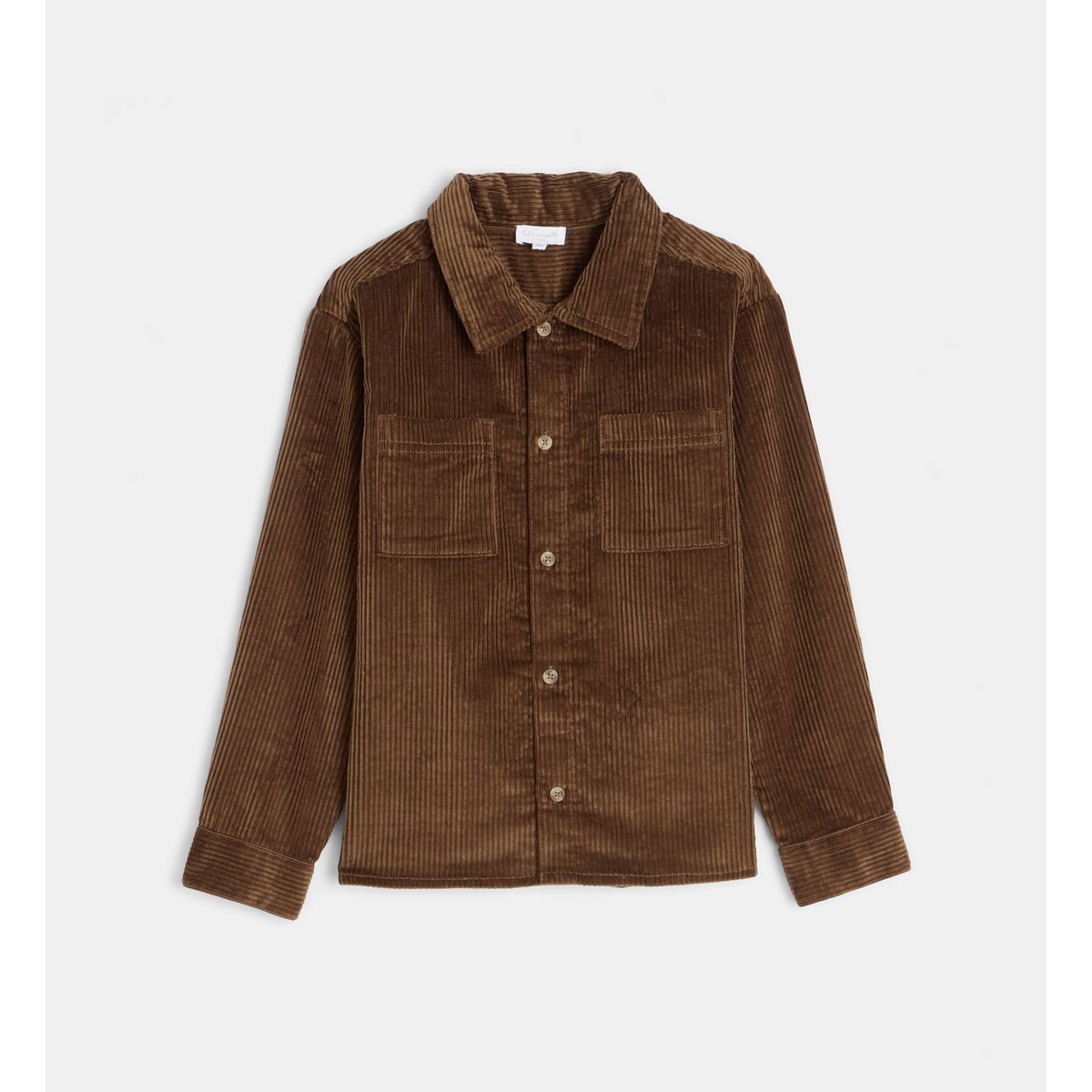 Surchemise teville en coton velours côtelé bio marron, CADET ROUSSELLE
