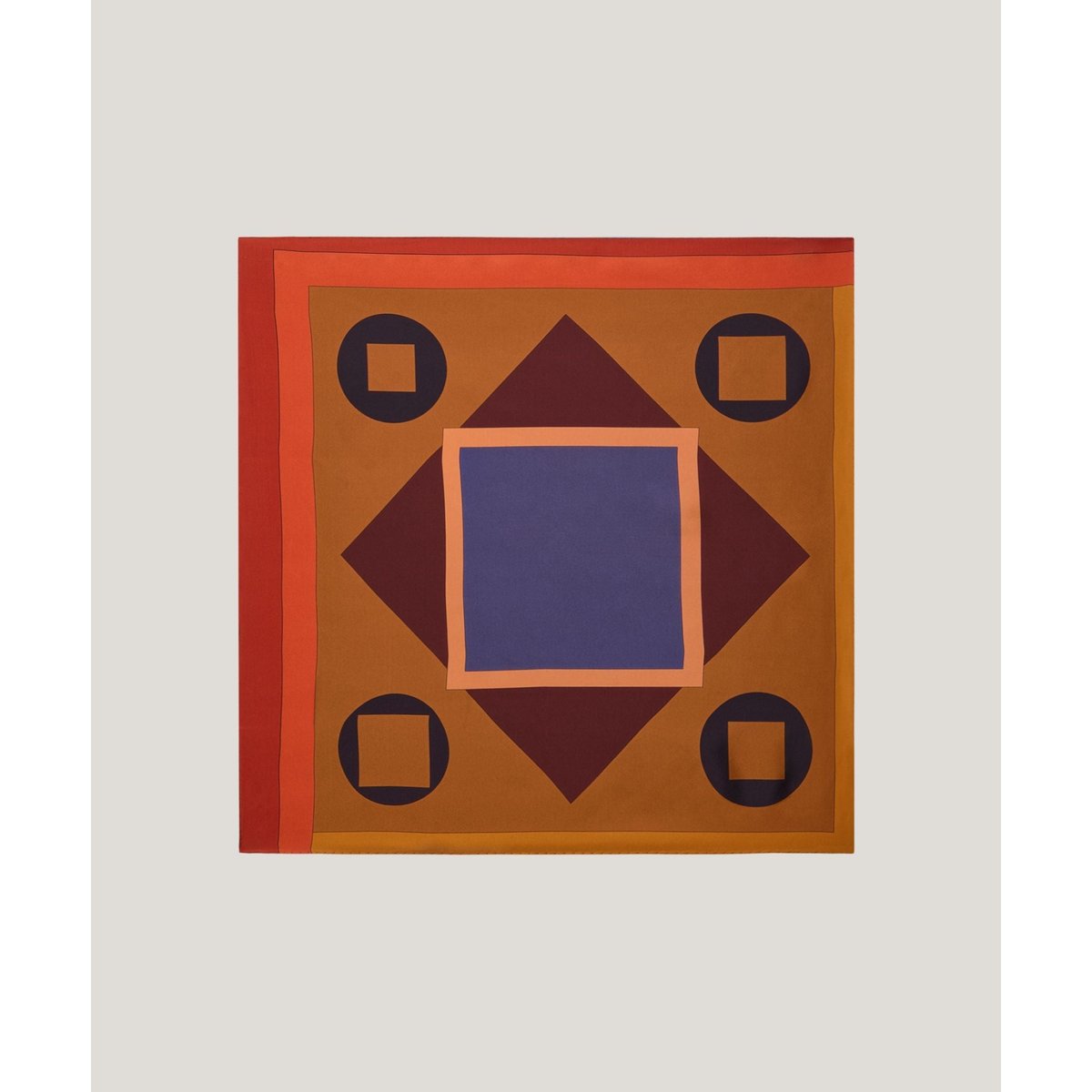 Bandana en soie géométrique marron, RODIER