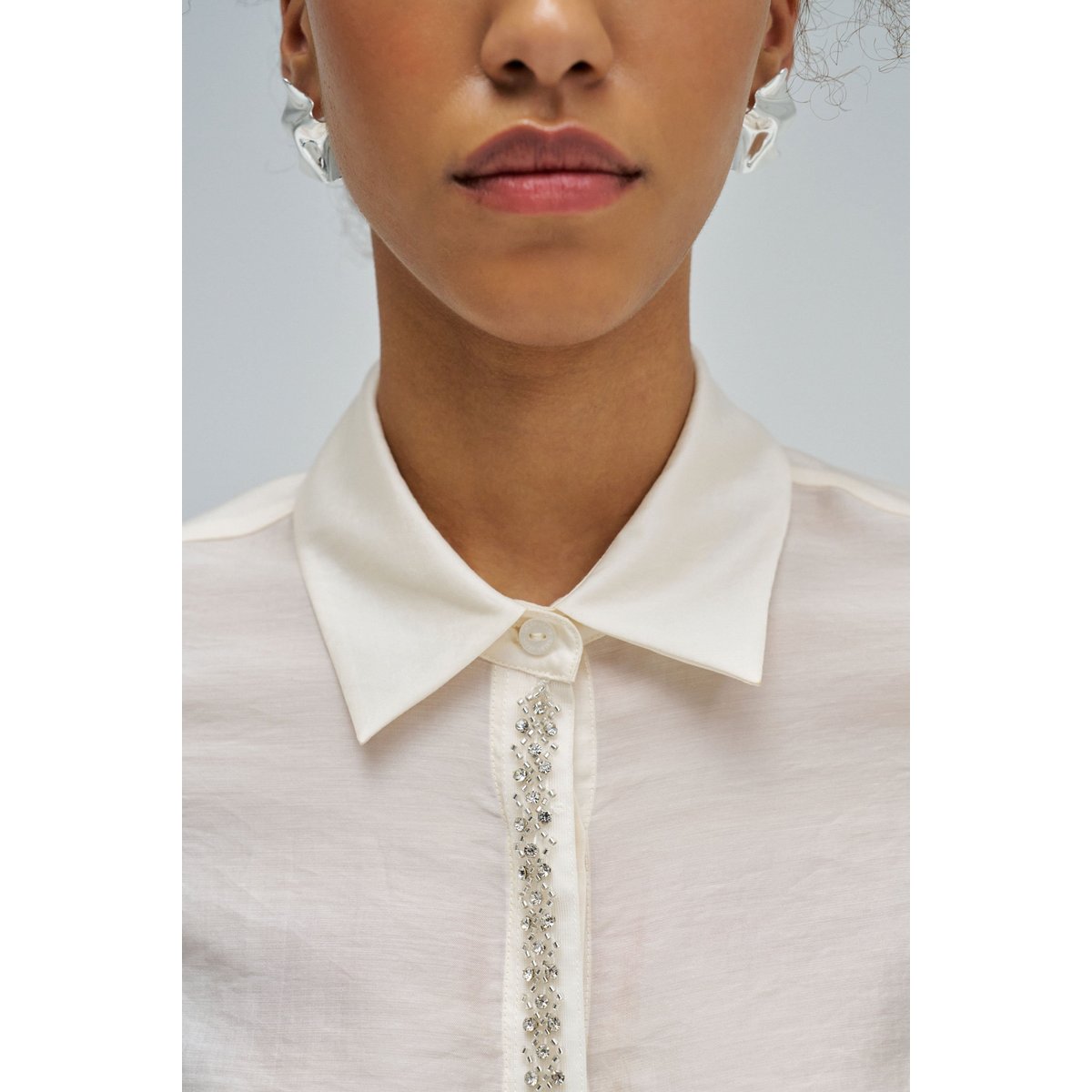 CHEMISE AVEC BRILLANTES beige, SALSA JEANS