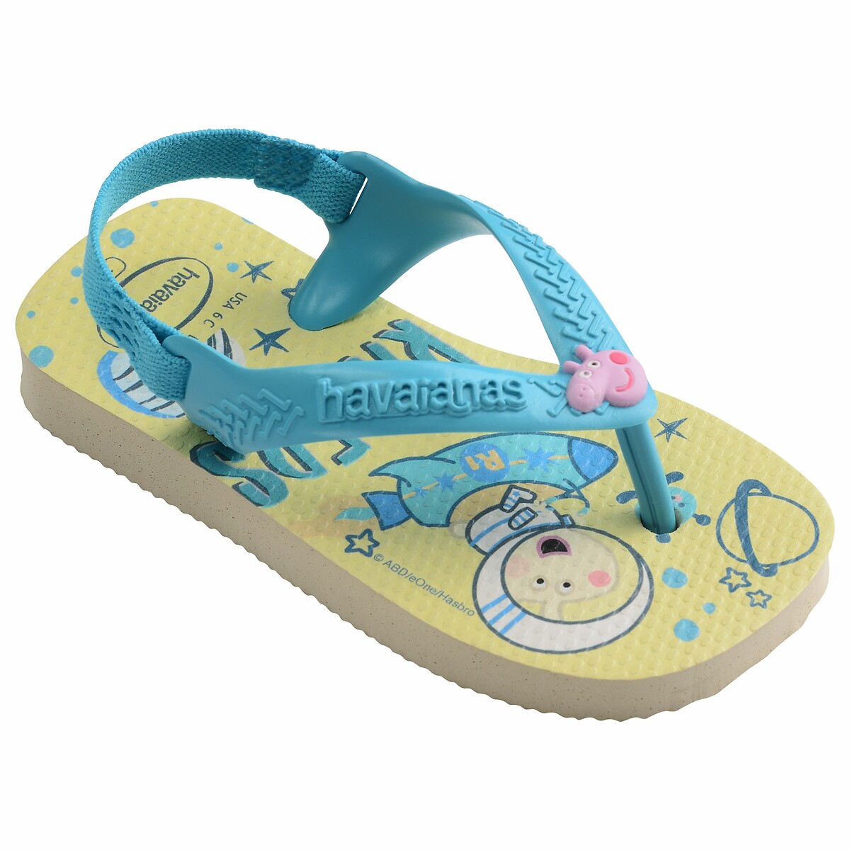 Kids Baby Peppa Pig Toe Post Sandals pale yellow, HAVAIANAS
