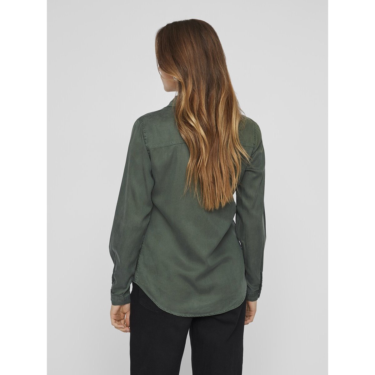Chemise cintrée, manches longues vert canard, VILA
