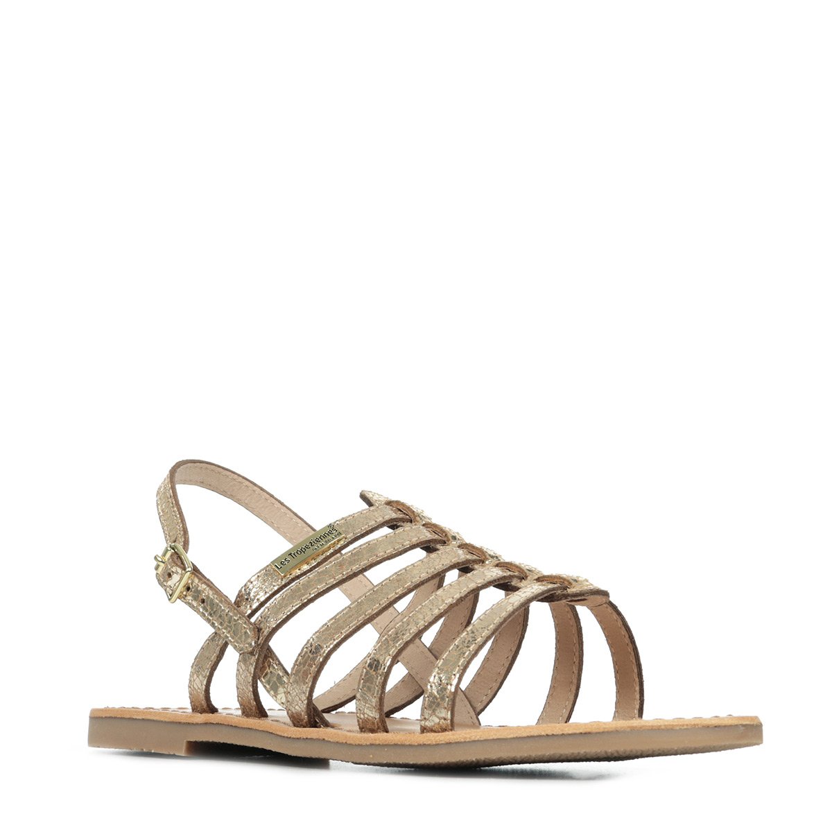 Sandales Cuir Les Tropeziennes Hikano or craquele, LES TROPEZIENNES PAR M.BELARBI