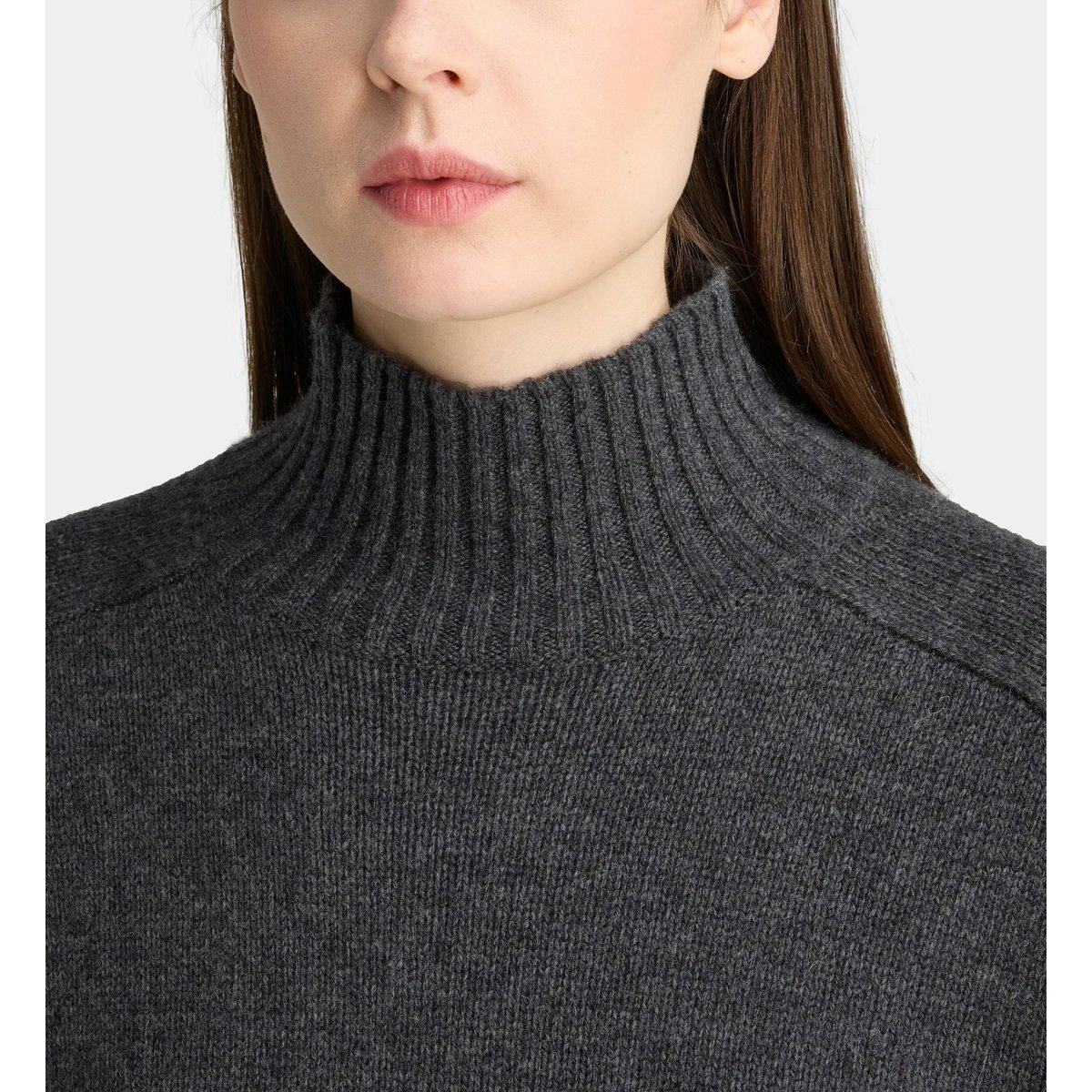 Robe trudaine ample genou en laine gris foncé, GALERIES LAFAYETTE