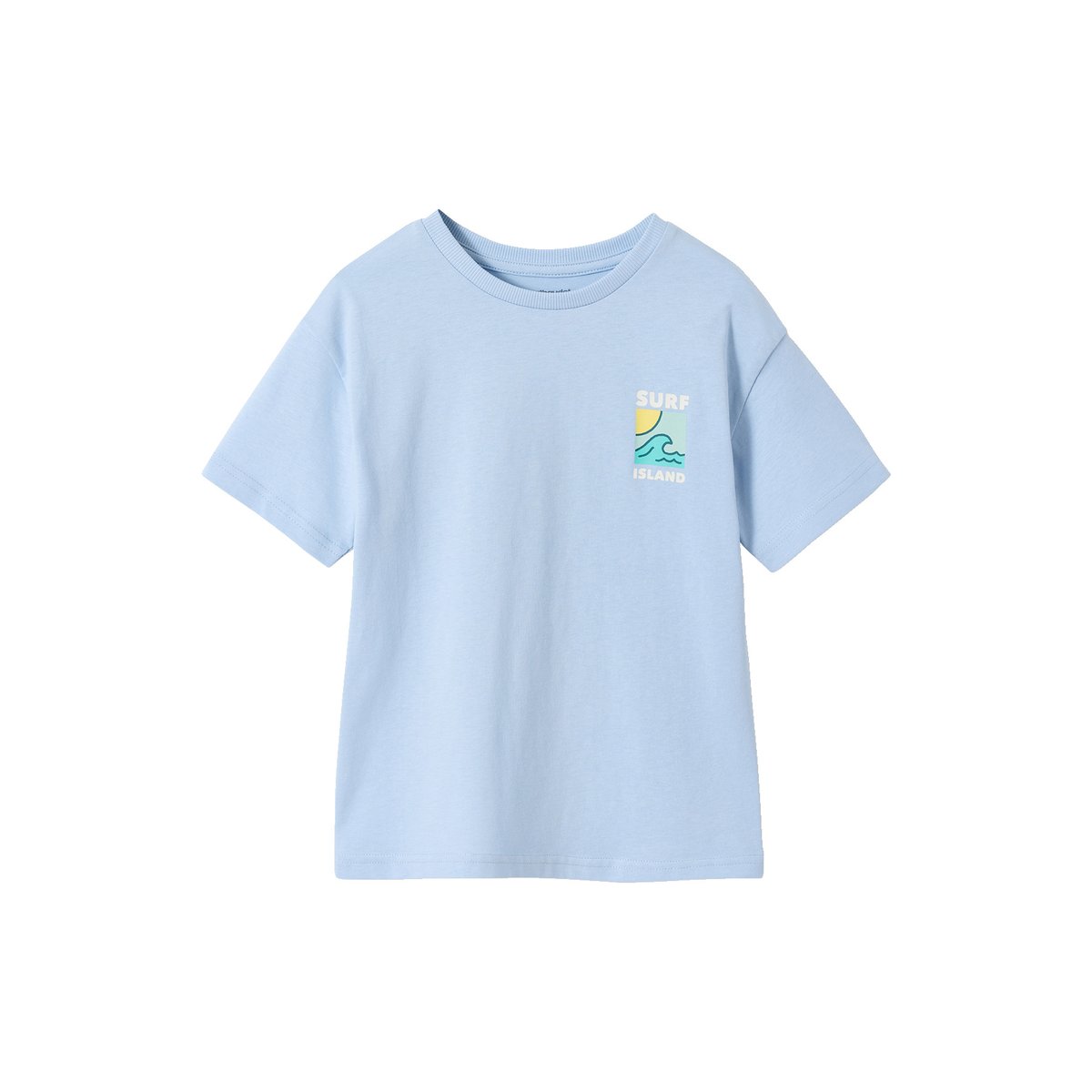 T-shirt motifs devant et dos bleu ciel, VERTBAUDET