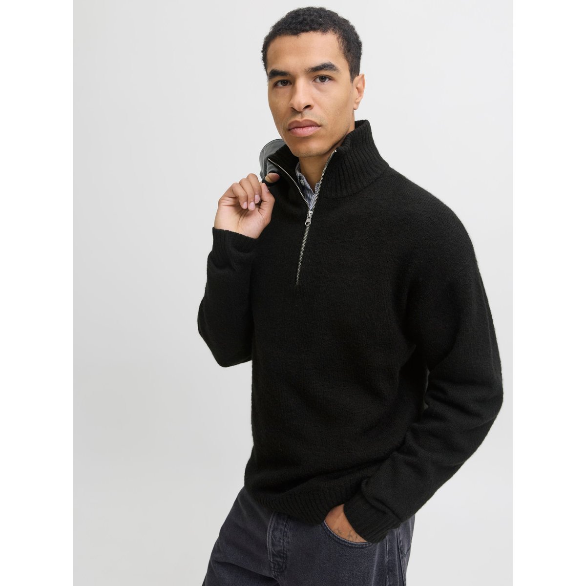 Sweat À Mi-Fermeture Éclair noire - black, JACK & JONES