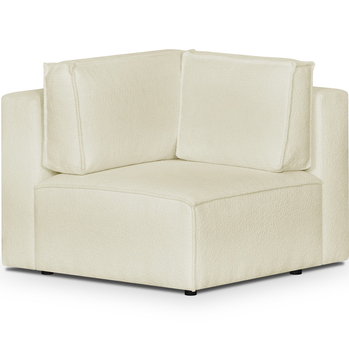 Canapé d'angle gauche convertible 9/10 places en tissu bouclé - Harper Mod beige, HOMIFAB