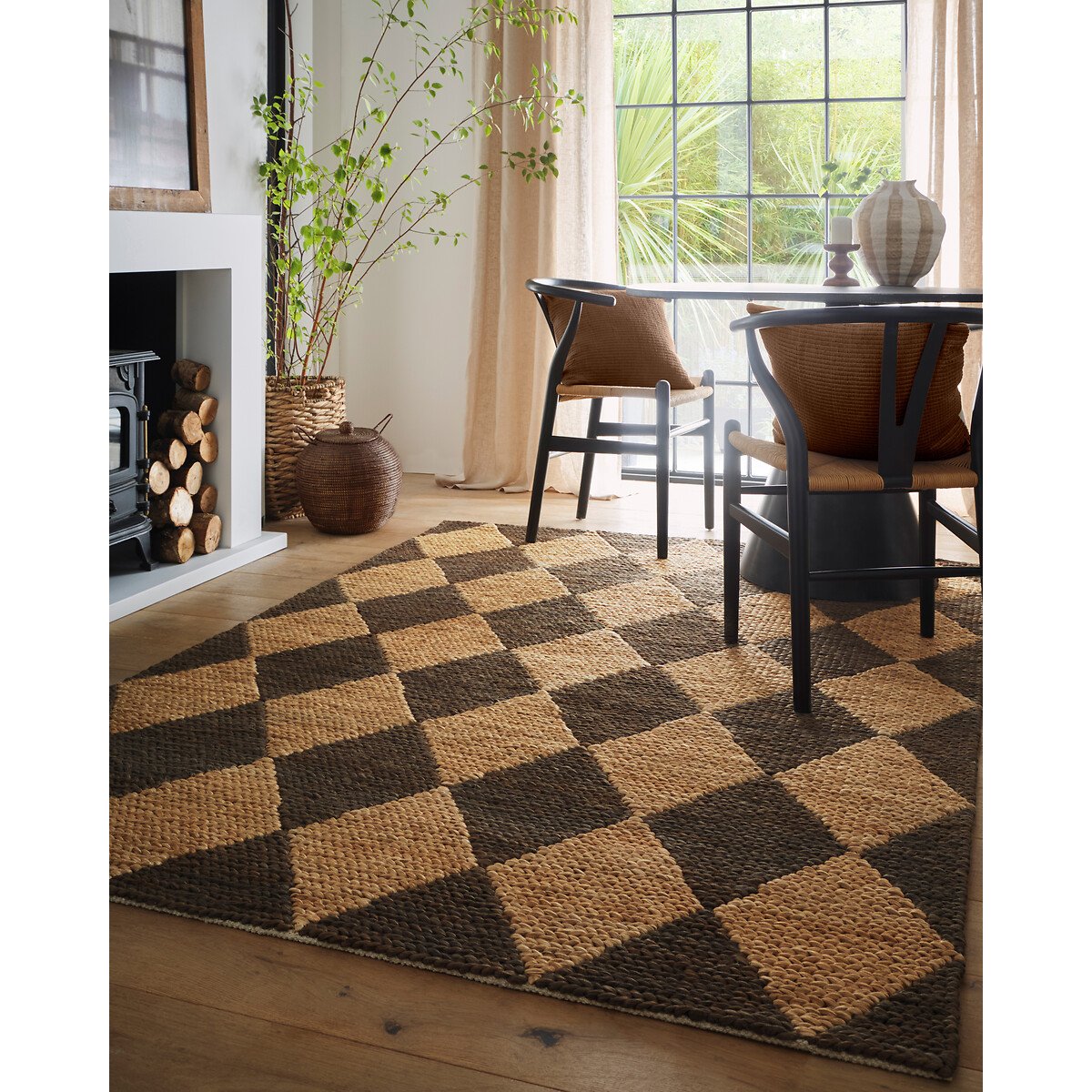 Jute Diamond Rug brown , ORIGIN