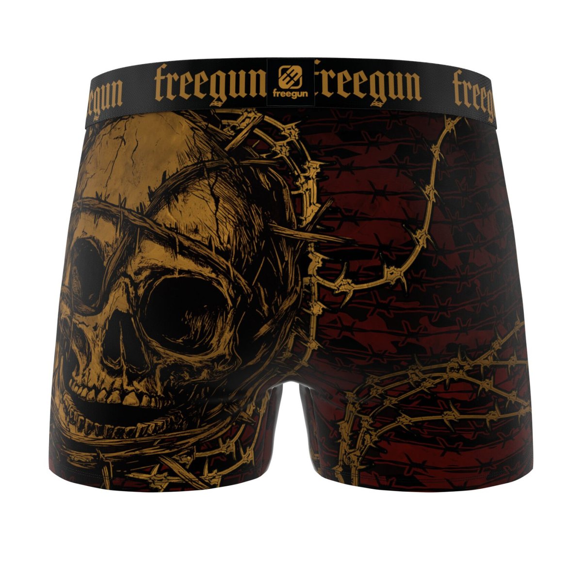 Lot De 3 Boxers Microfibre vert/noir/jaune/doré/marron/rouge/gris, FREEGUN