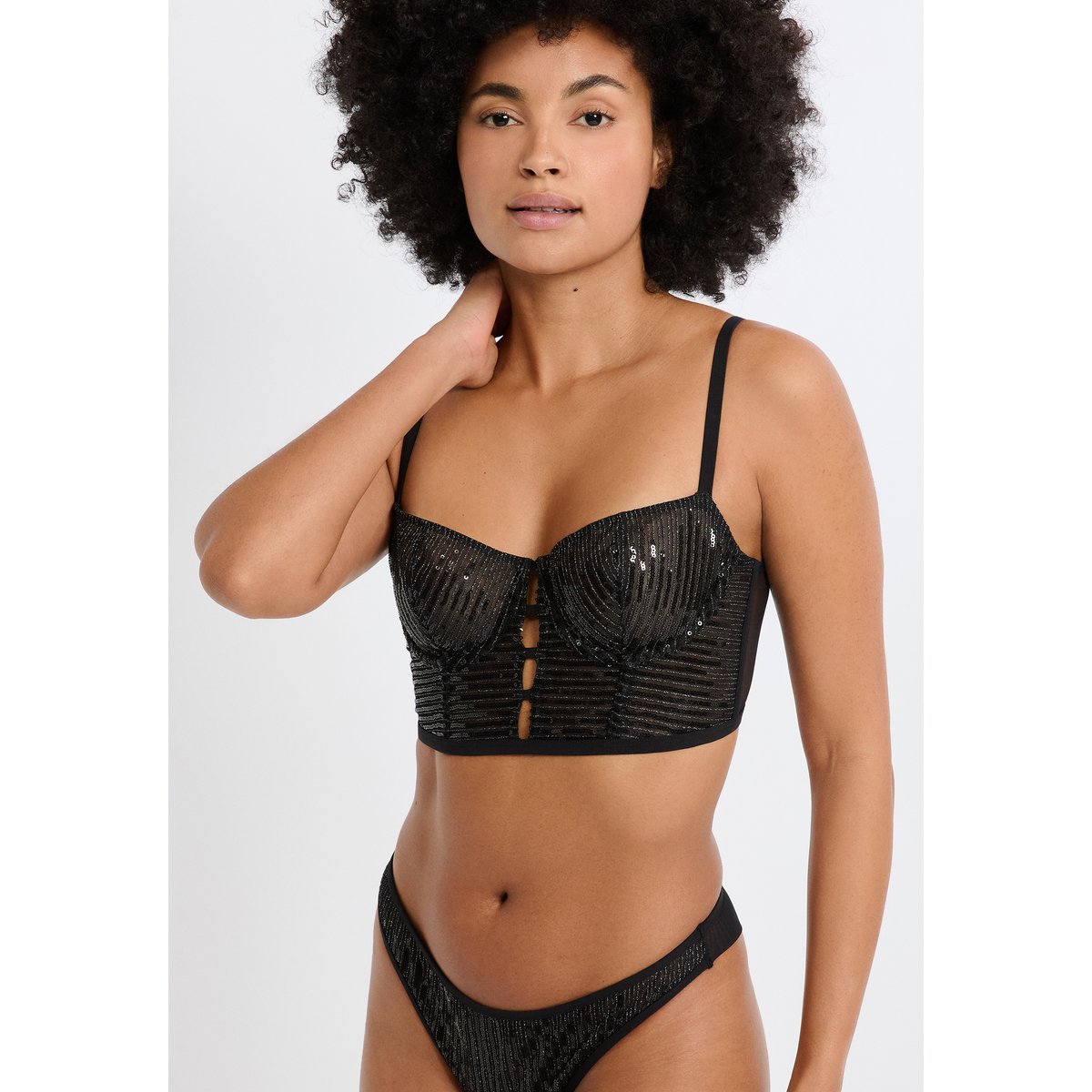 Soutien-gorge N.9 - Bustier en sequins IRIDESCENTE noir, ETAM