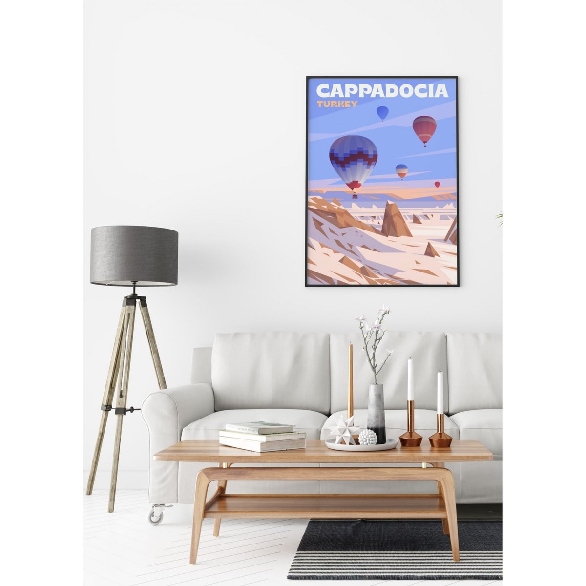 Affiche Cappadoce blanc, L'AFFICHERIE