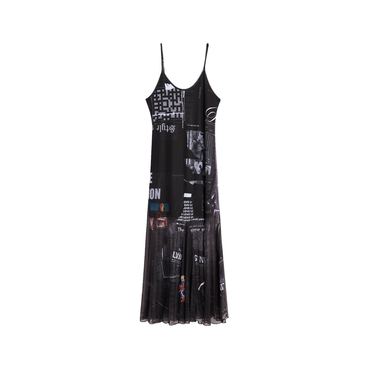 Robe à bretelles imprimée blanc, DESIGUAL