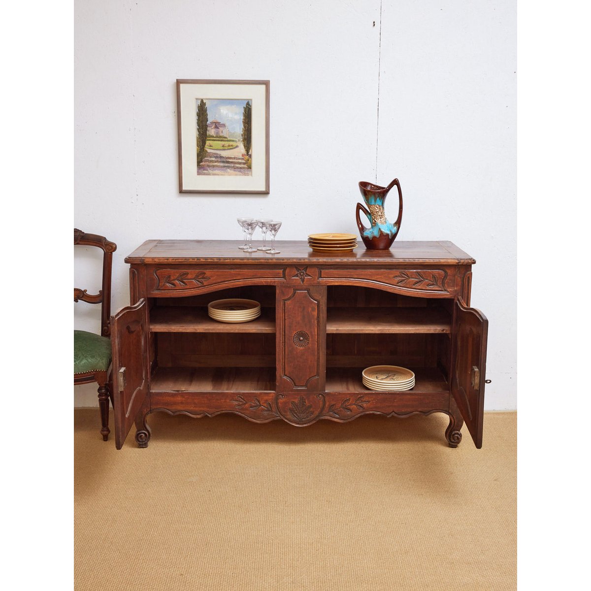 Buffet en bois Gilbert N°1742 - Bon état bois foncé, DEBONGOUT