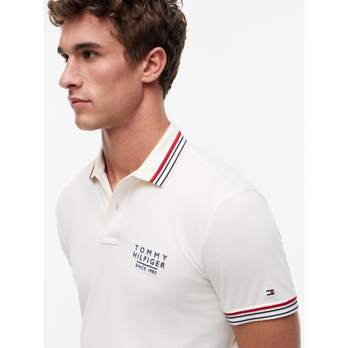 Polo manches courtes ecru, TOMMY HILFIGER
