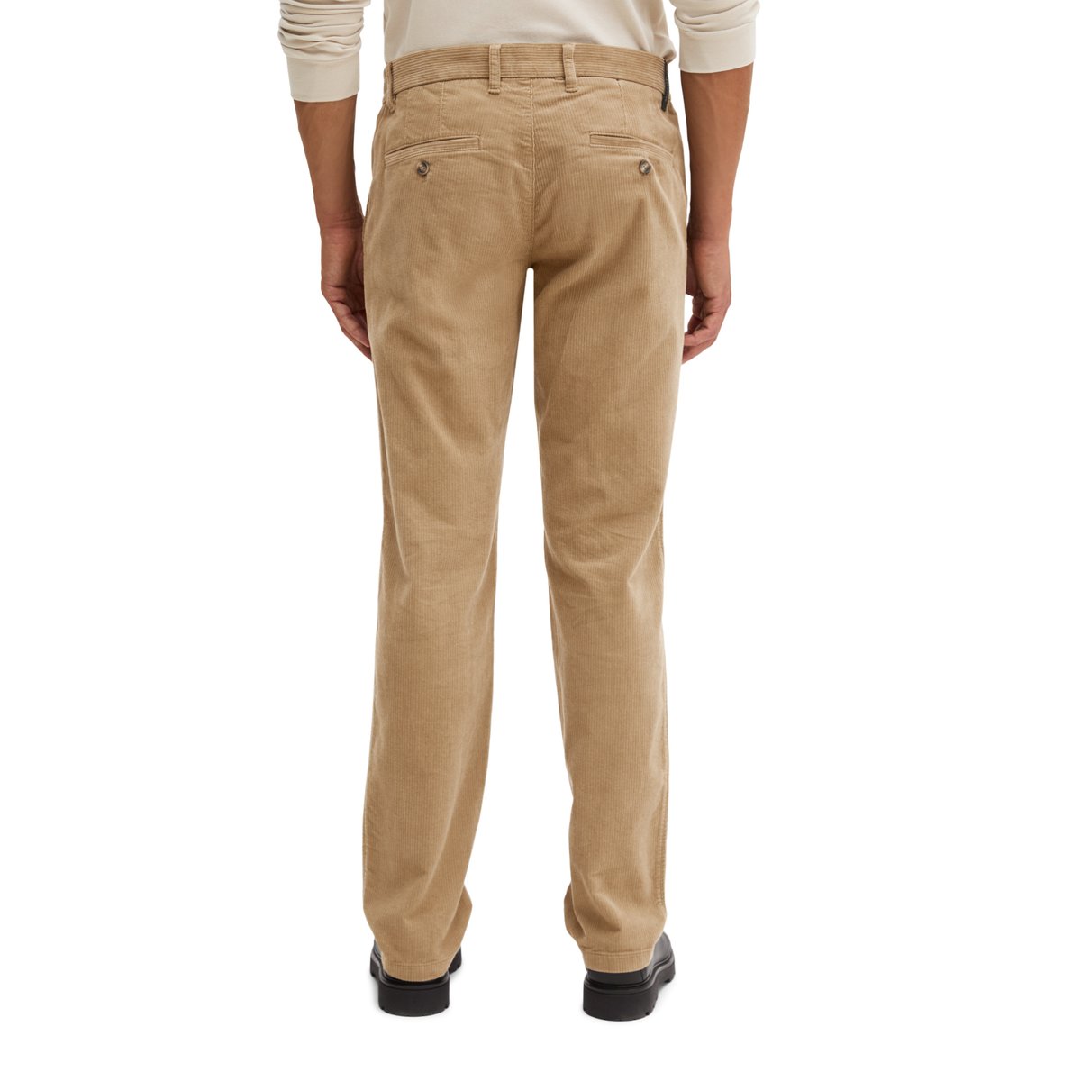 Pantalon en velours côtelé modèle Mads Jogger, coupe classique avec un effet de relief beige, MARC O'POLO