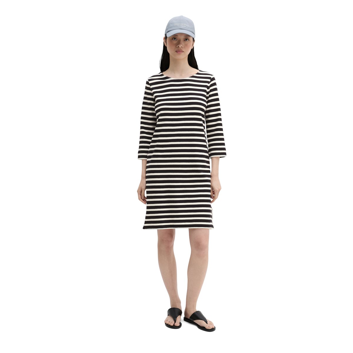 Robe en jersey rayé loose en jersey doux noir, MARC O'POLO