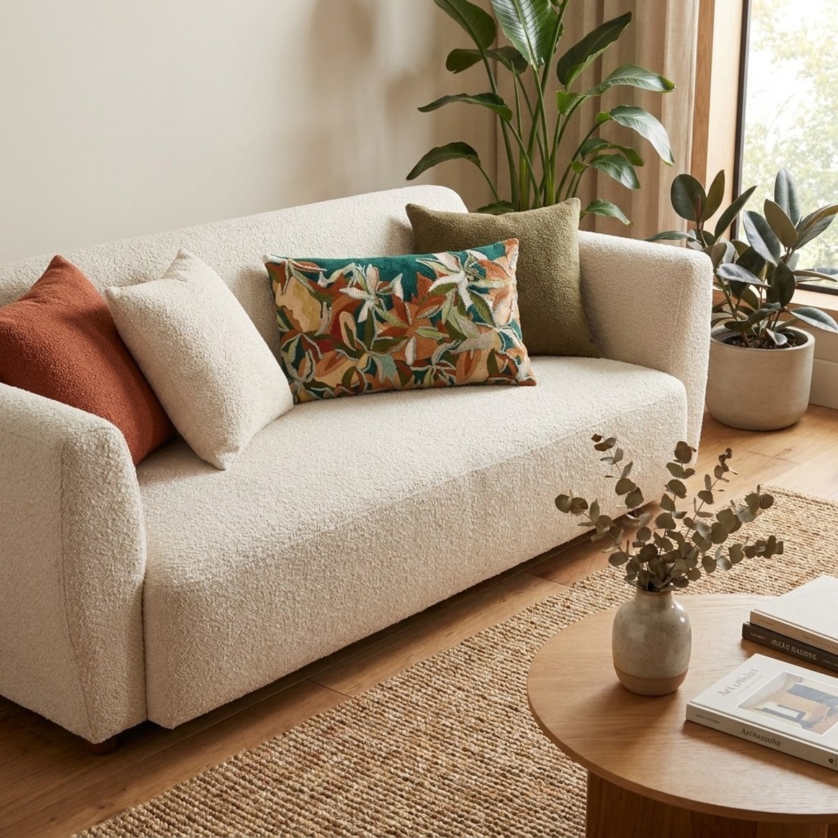 Coussin brodé Escale Singulière petrole, EDEN
