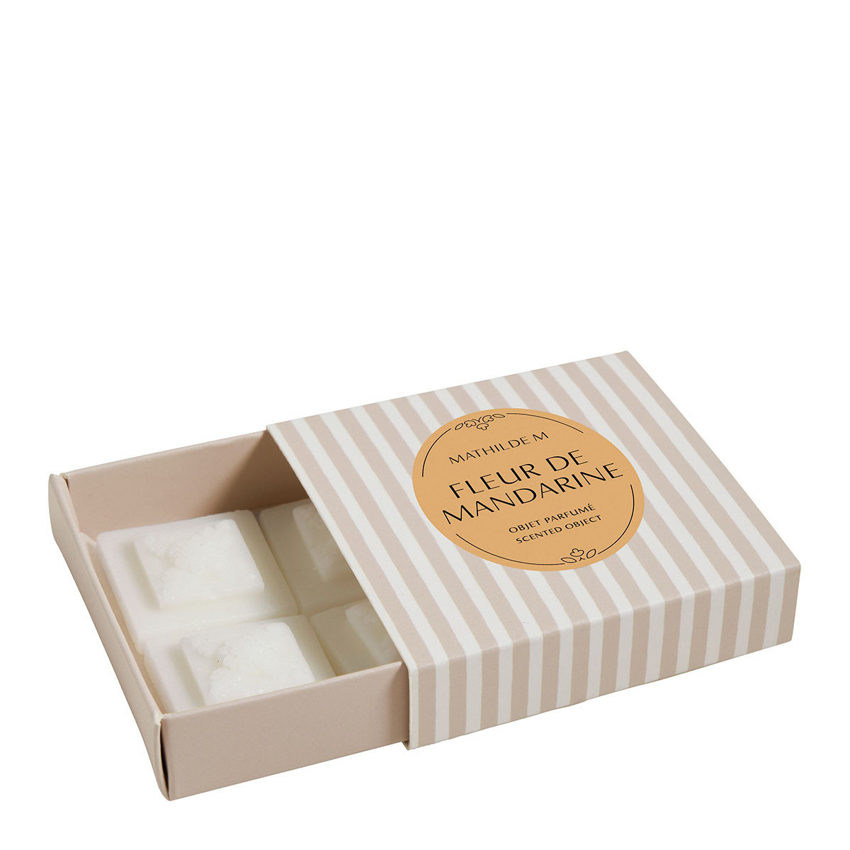Boîte 4 décors fondants - Fleur de Mandarine blanc, MATHILDE M