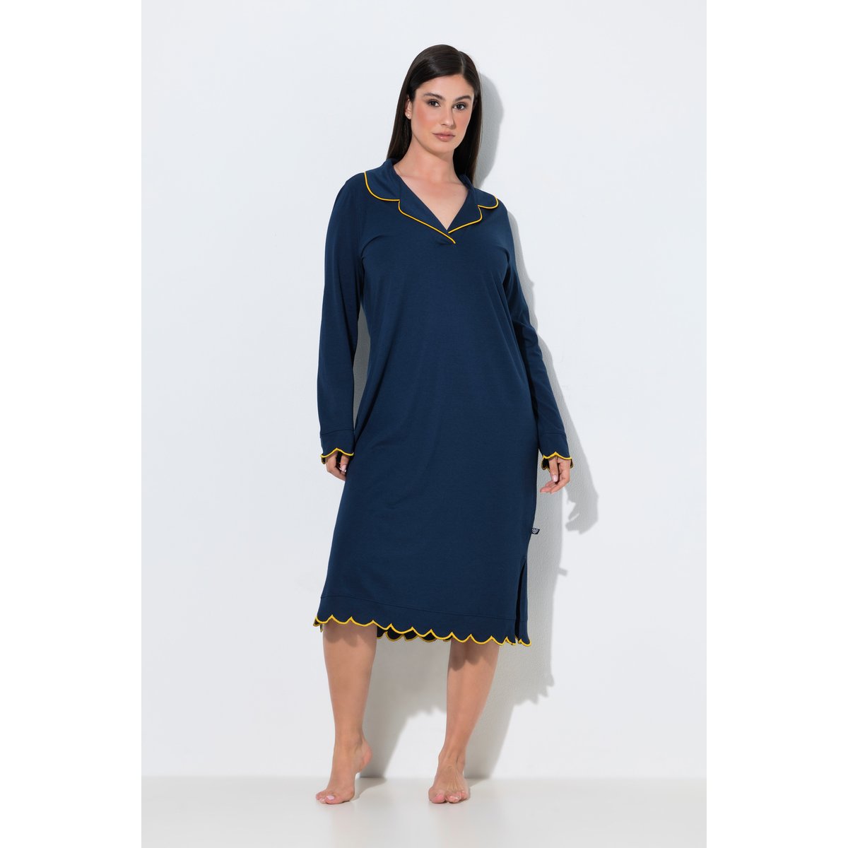 Chemise de nuit en modal mélangé bleu nuit, ULLA POPKEN