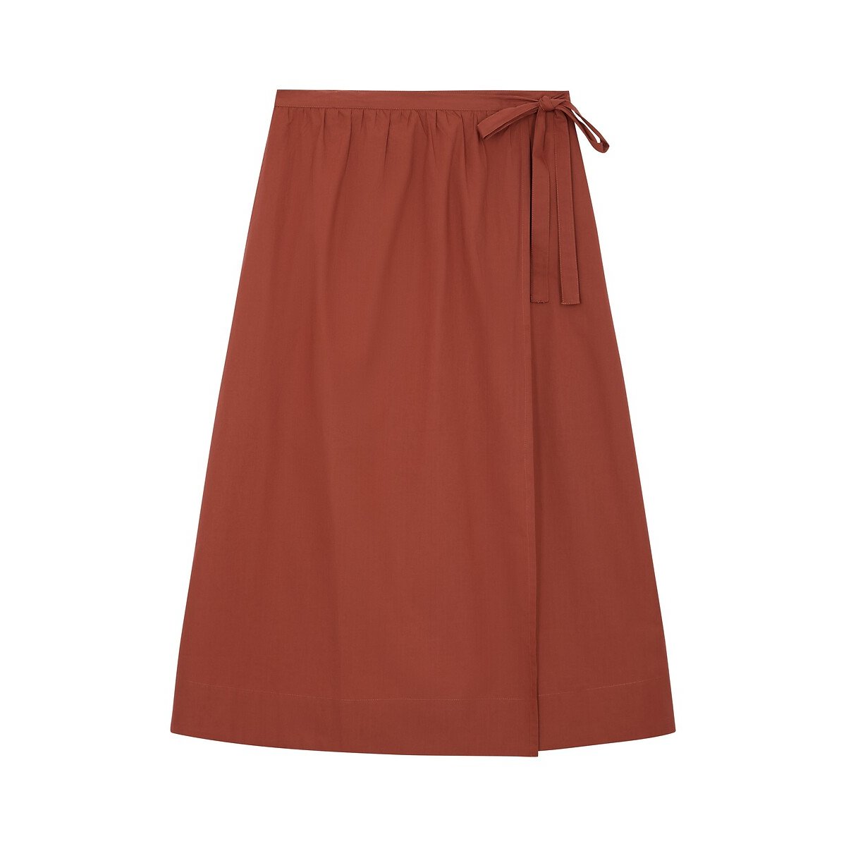 Jupe midi portefeuille, JULEP terre cuite, LEON & HARPER