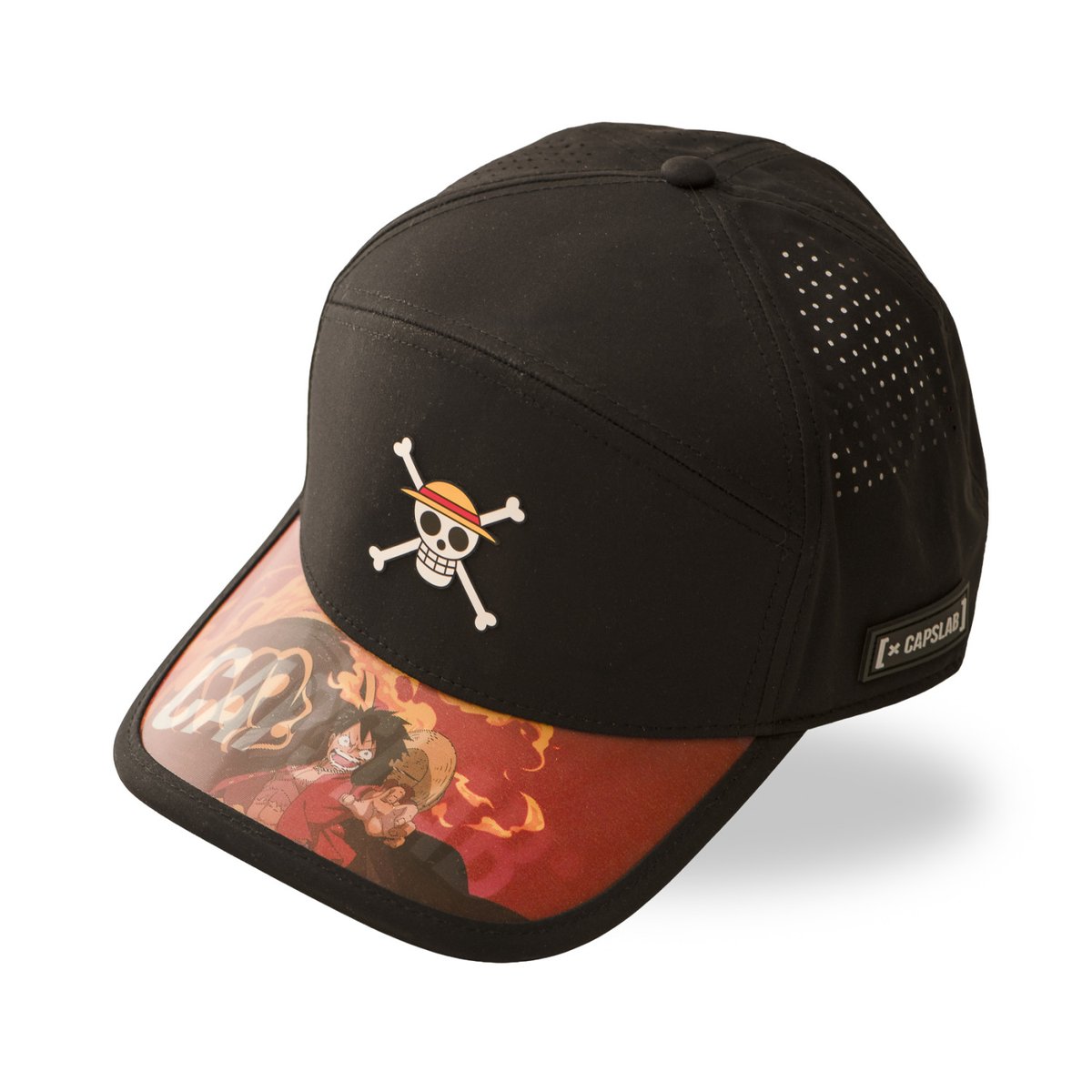Casquette 6 panels One Piece noir/blanc/orange/rouge, CAPSLAB