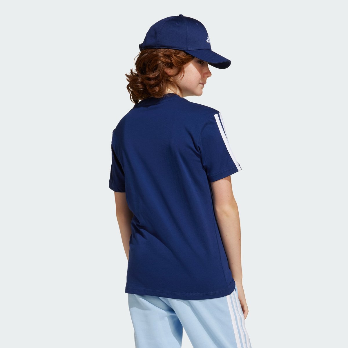 T-shirt manches courtes, 3 bandes, ESSENTIALS dark blue / white, adidas Performance