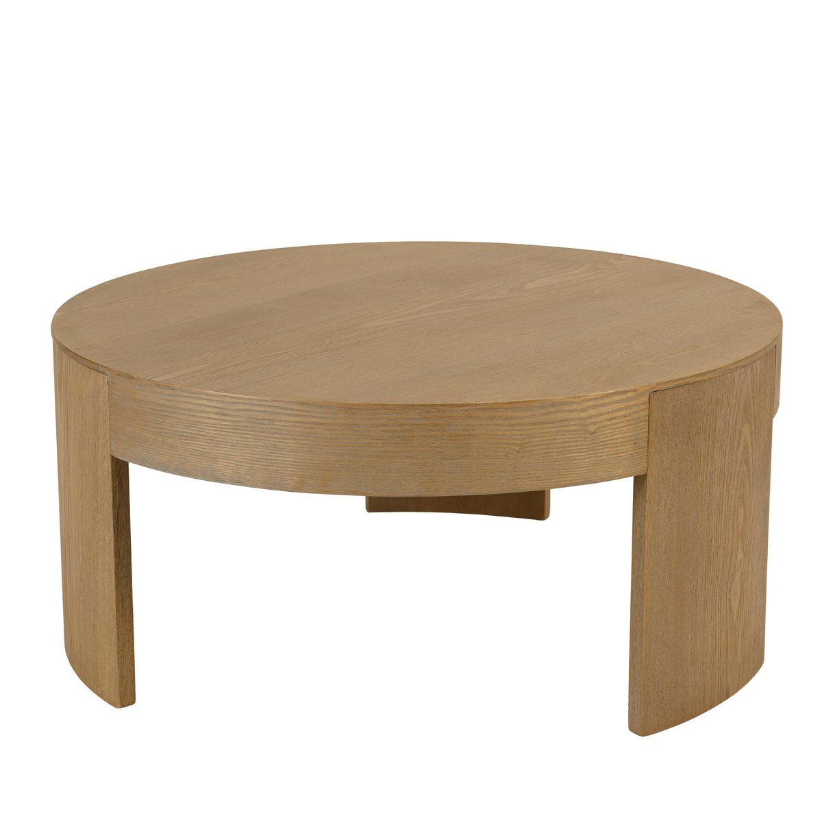 Table basse ronde couleur naturelle design arrondi VELAR bois naturel, PIER IMPORT