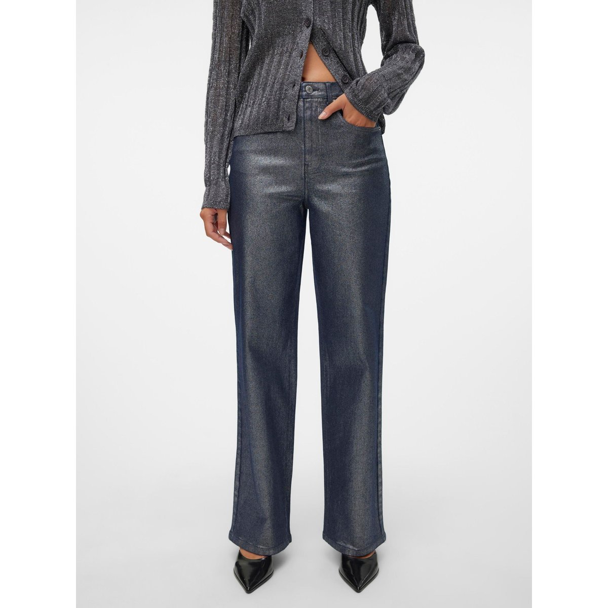 Jean À Coupe Large medium blue denim, VERO MODA